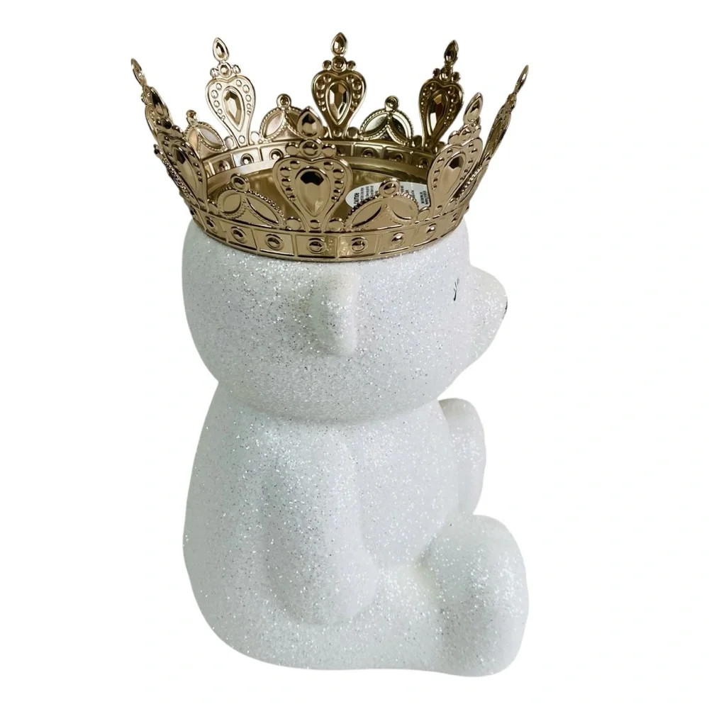 Bath & Body Works Royal Glitter Polar Bear Pedestal 3 Wick Candle Holder - Picture 6 of 6